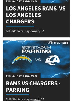 Chargers Vs Rams Preseason Game with tailgate parking pass