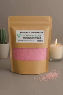 Cactus and sea salt bubbling  bath salts Colored In Pink
