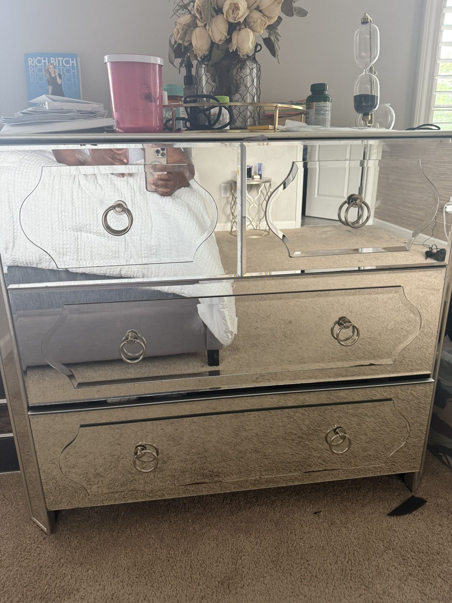 Mirrored Glass Dresser