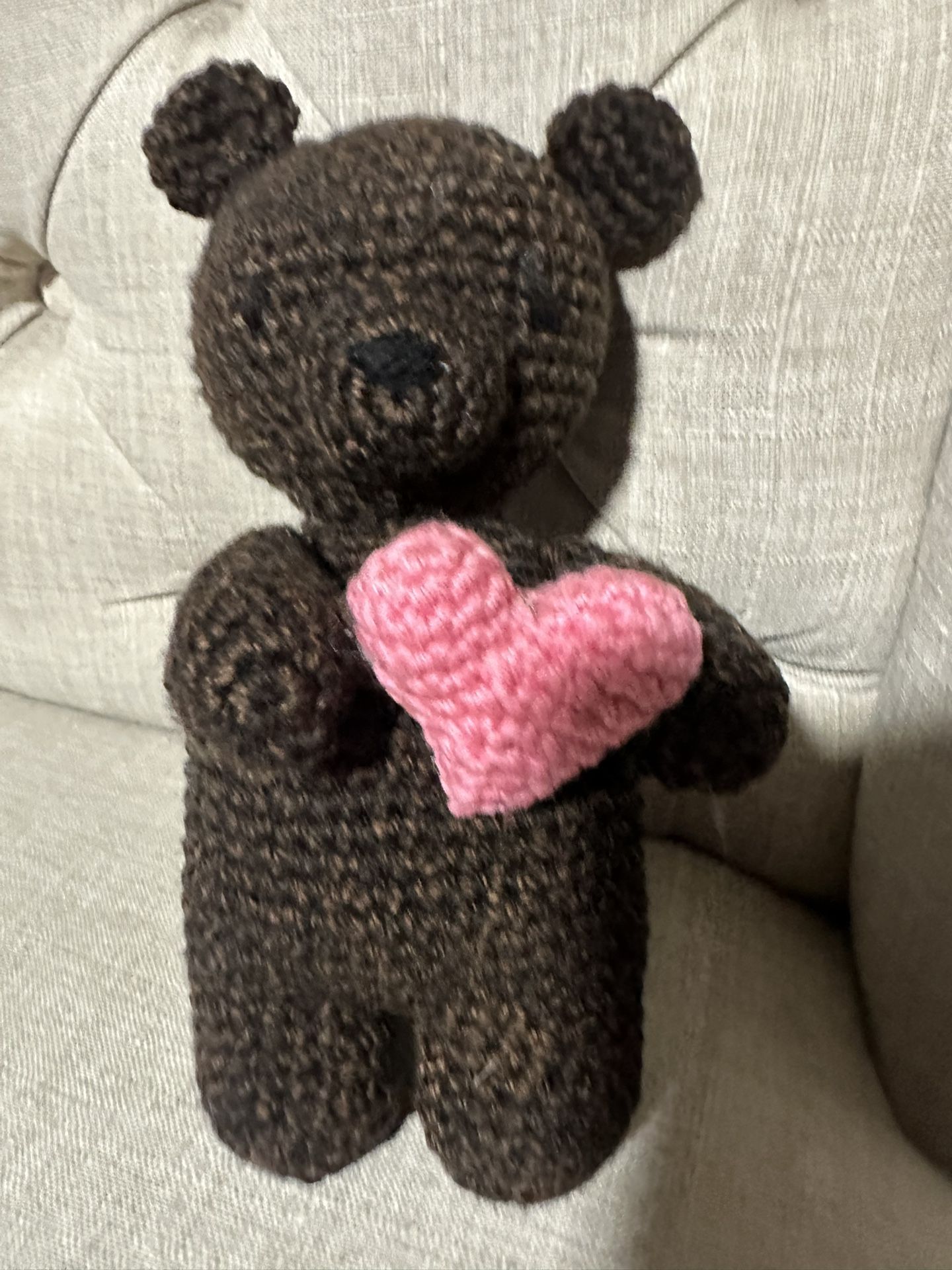 Handmade Crocheted Bear With Heart