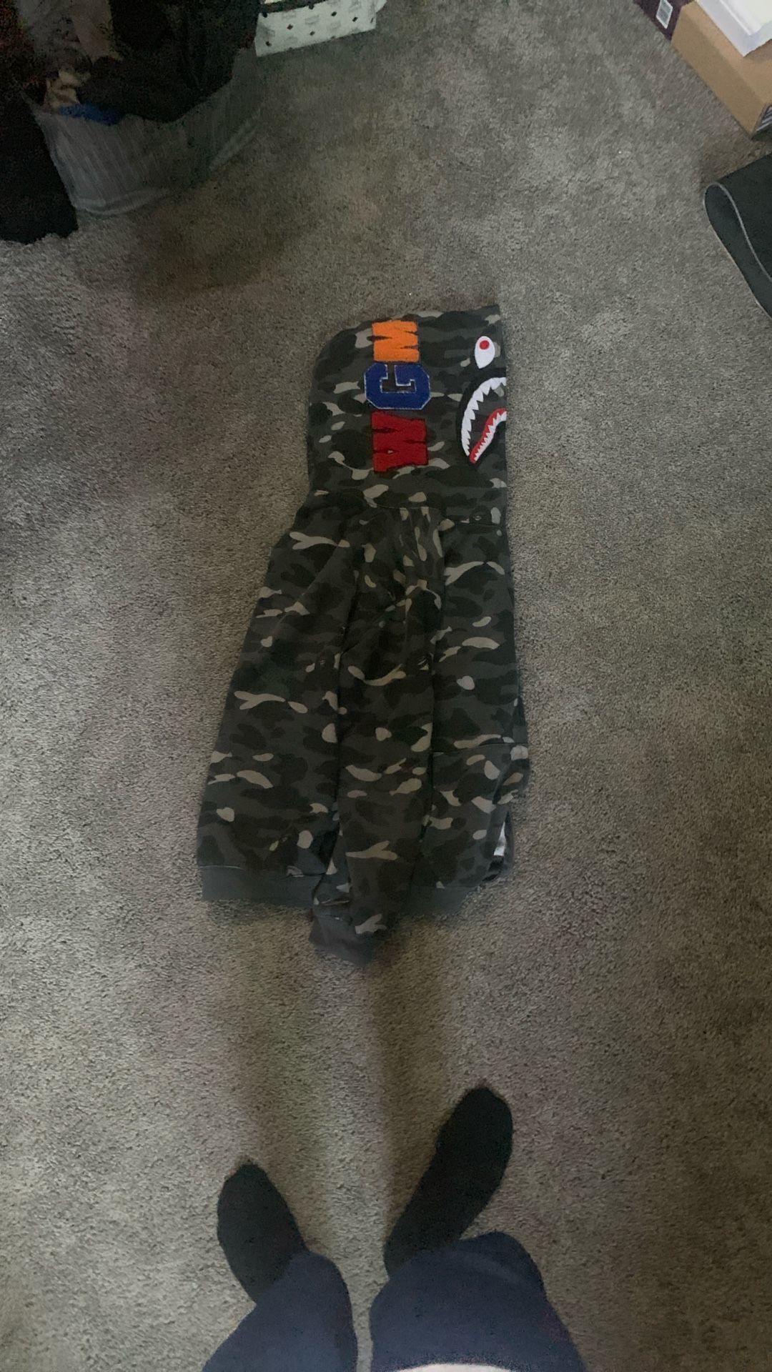 Grey/Black bape hoodie L | Brand new with package