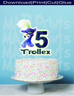 Personalized King Trollex Cake Topper. Trolls Birthday