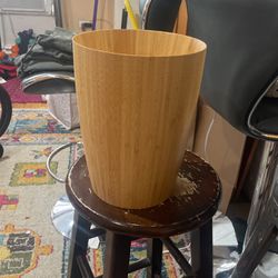 Solid Bamboo Wood Tall Plant Vase