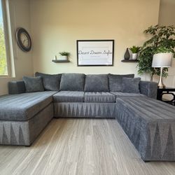 Ashley Homes Furniture Microfiber Two Piece Sectional with Ottoman