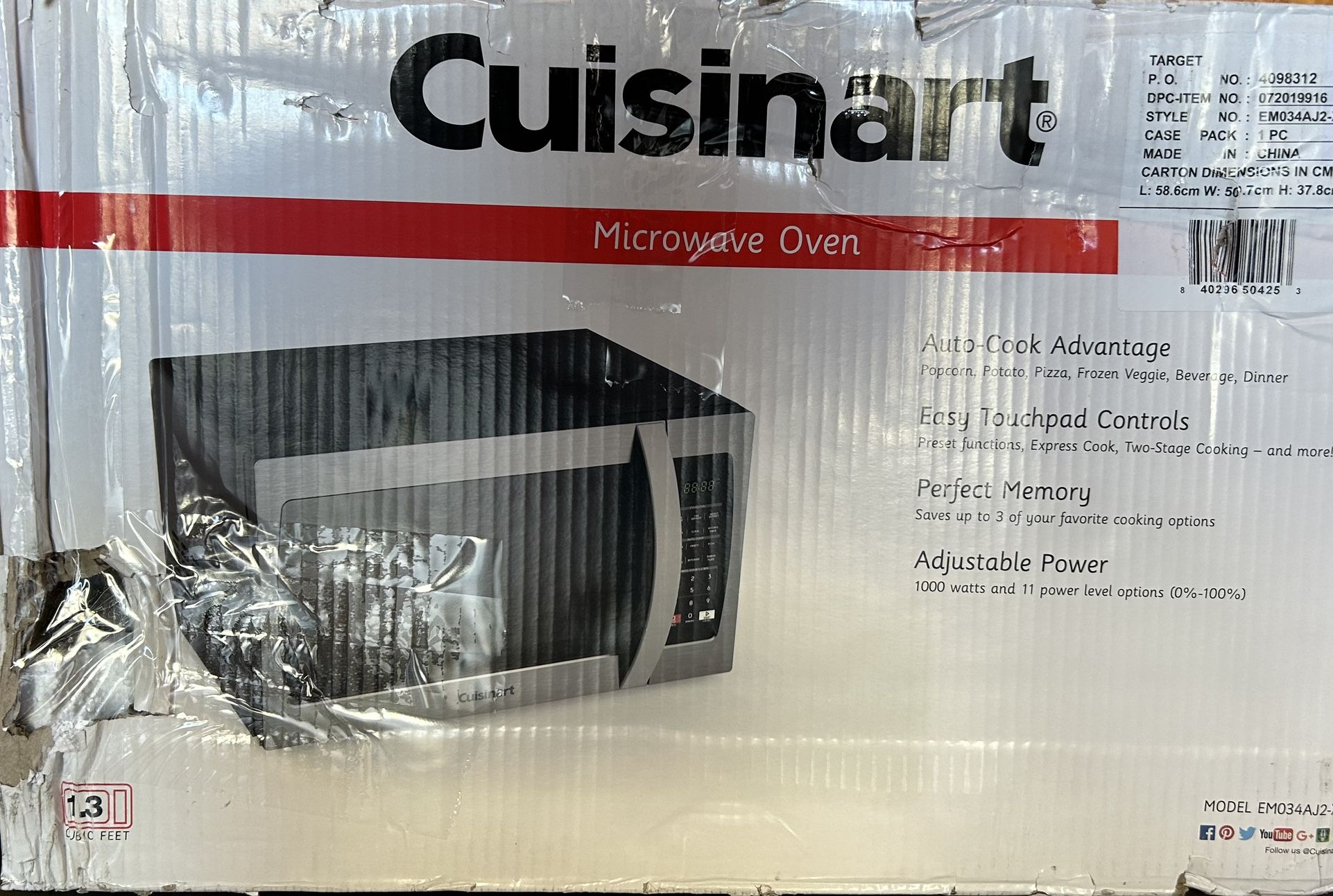 Cuisinart CMW70 Stainless Steel Microwave Oven, Silver 4081 for Sale