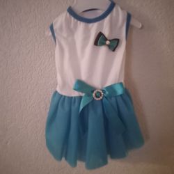 Blue And White Dog Dress S
