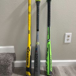 Easton Beast X, Louisville Slugger Prime 919, Rawlings Threat Baseball Bats (USA Certified)