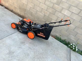 Shop YARDMAX 22 in. 201 cc SELECT PACE 6 Speed CVT High Wheel RWD 3-in-1 Gas Walk Behind Self Propelled Lawn Mower
