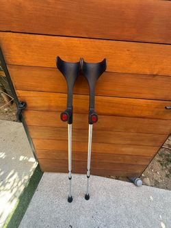 Forearm Crutches Pair Adjustable Aluminum