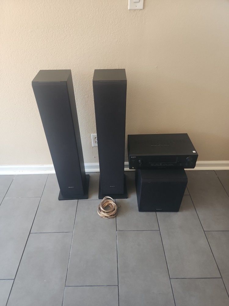 Sony Receiver With Powered Sub And Floor Speakers