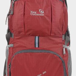 Packable Handy Lightweight Travel Hiking Backpack Daypack-Red-L