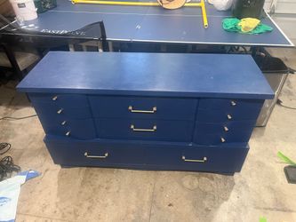 Blue wooden dresser