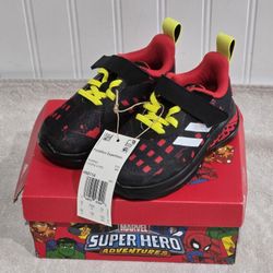Adidas Kids Size: 6K FortaRun Superhero Sneakers Shoes Toddler Color:Black Red
