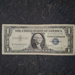 1957 Blue Label Silver Certificate $1 