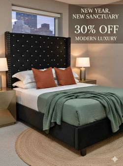NEW QUEEN, SIZE BED WITH MATTRESS AND BOXSPRING, INCLUDING FREE DELIVERY PAY UPON ARRIVAL