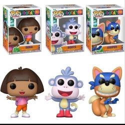 Funko Pop TV Animation Cartoon Dora the Explorer Complete Set of 3 Vinyl Figures Brand New in Box