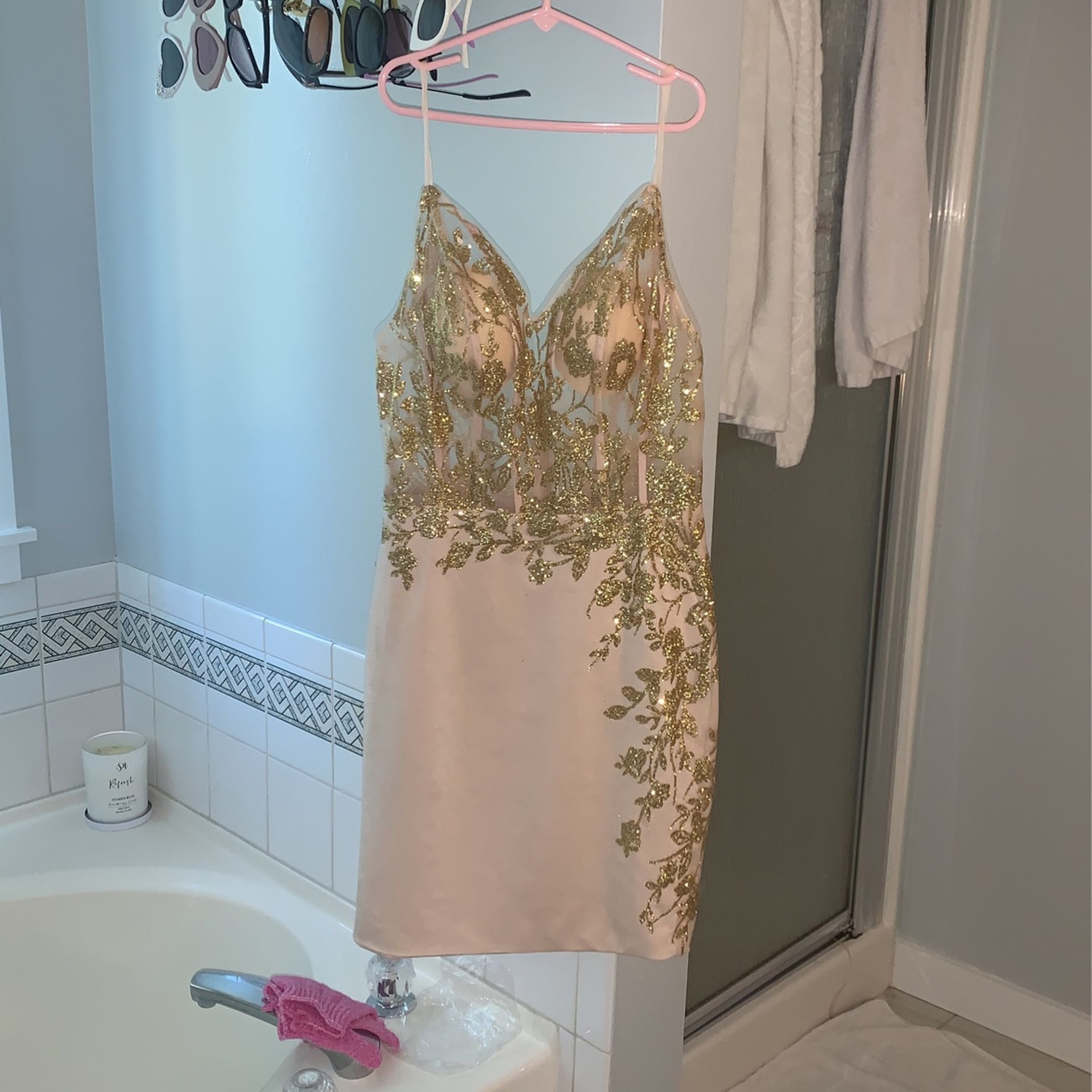 Homecoming Gold Corset Dress