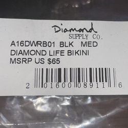 Diamond Supply Co  Black Medium  Life Bikini NWT 