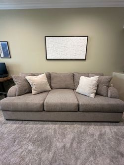 Gray Couch with Throw Pillows