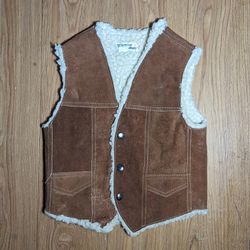 Vintage 1980's Boys Suede & Sherpa Vest