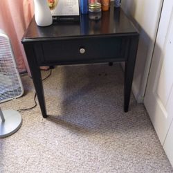 Still Available**Black Solid Wood Side Table