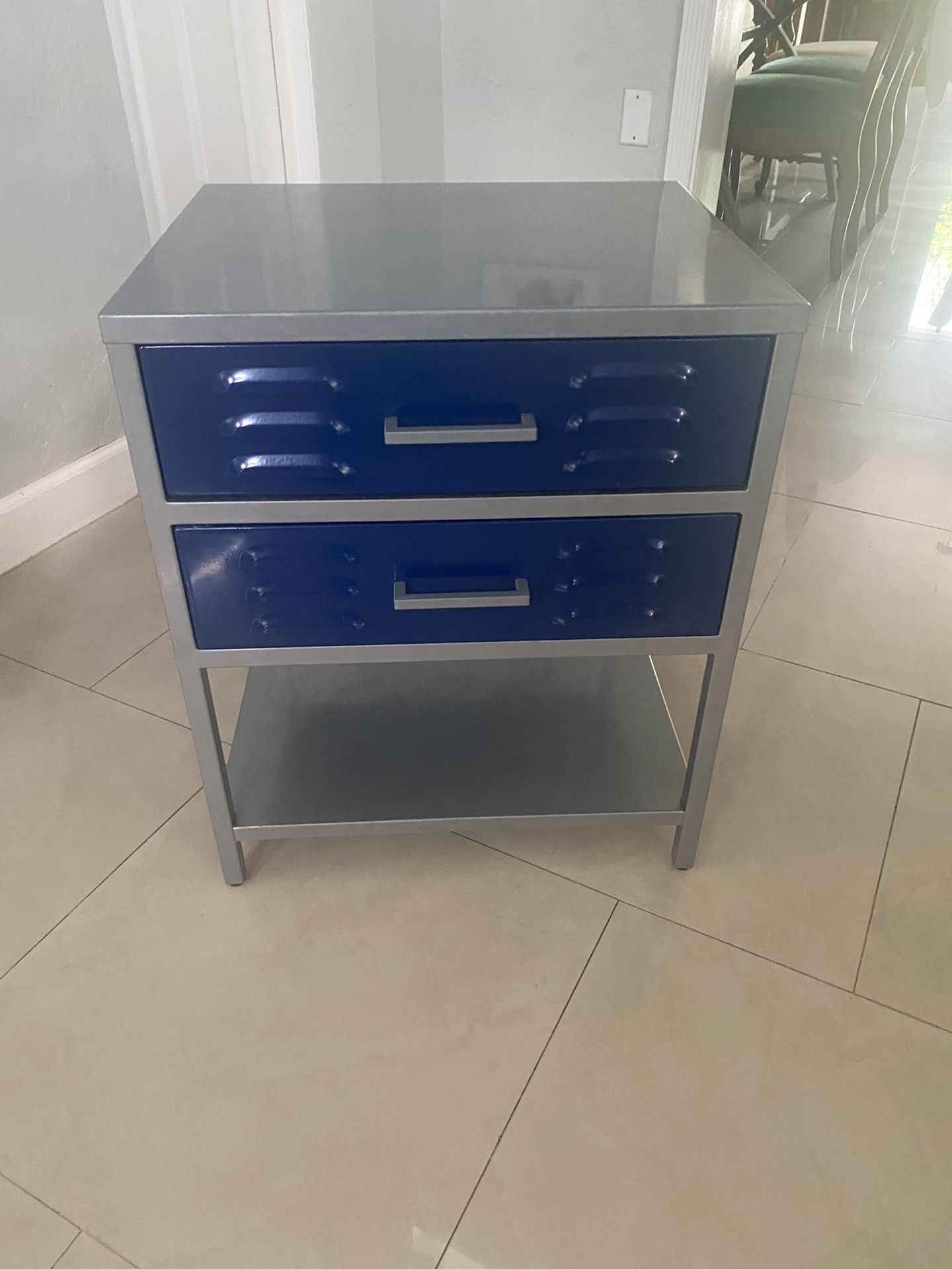 Metal 2-Drawer Locker Nightstand