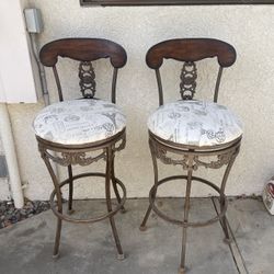 2 Rod Iron Swivel Chairs
