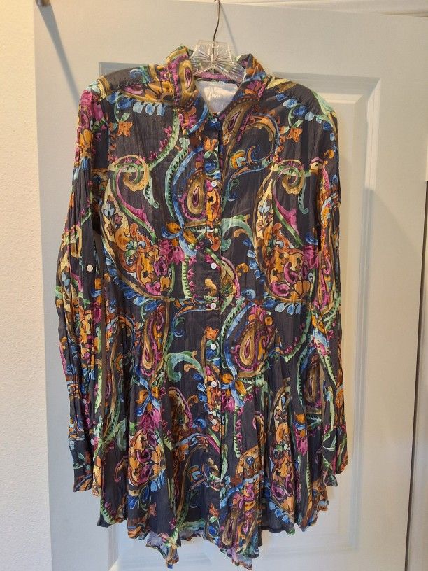 CINO 100 % Tunic Blouse Size L