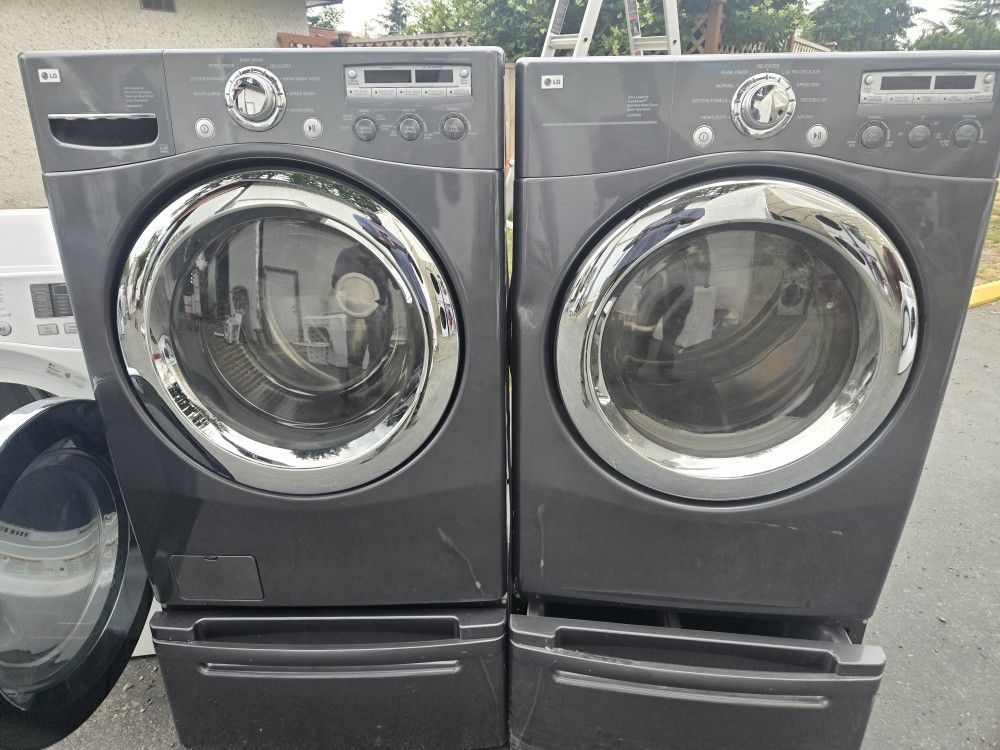 Lg Washer And Dryer Set Electric With Pedestal