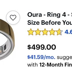 Oura ring 4 Gold size 8 brand new