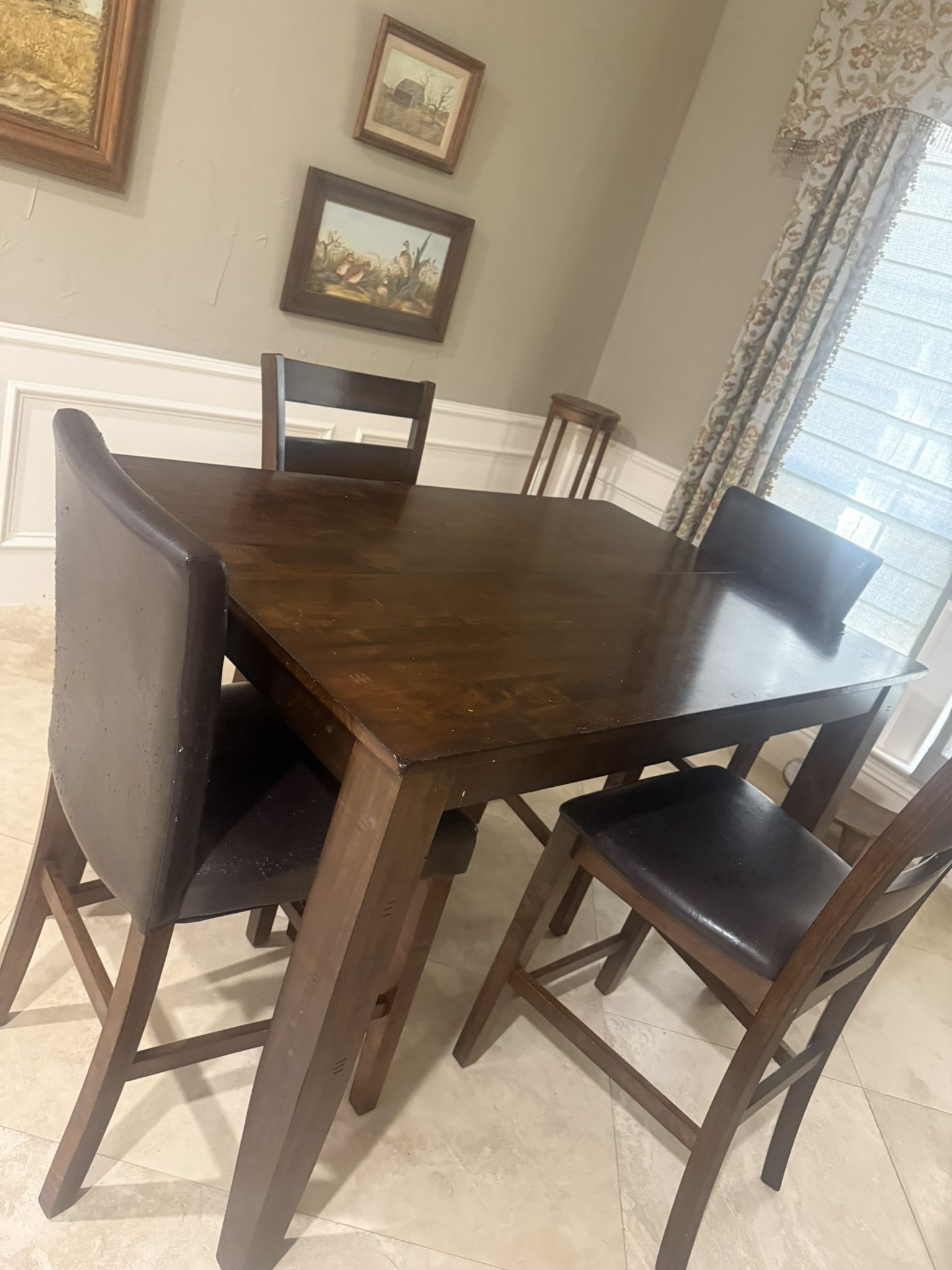 Walnut Bar Height Table