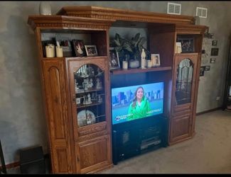 Oak entertainment center