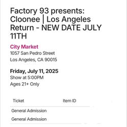 Selling 2 Cloonee Tickets For $150 For Friday.