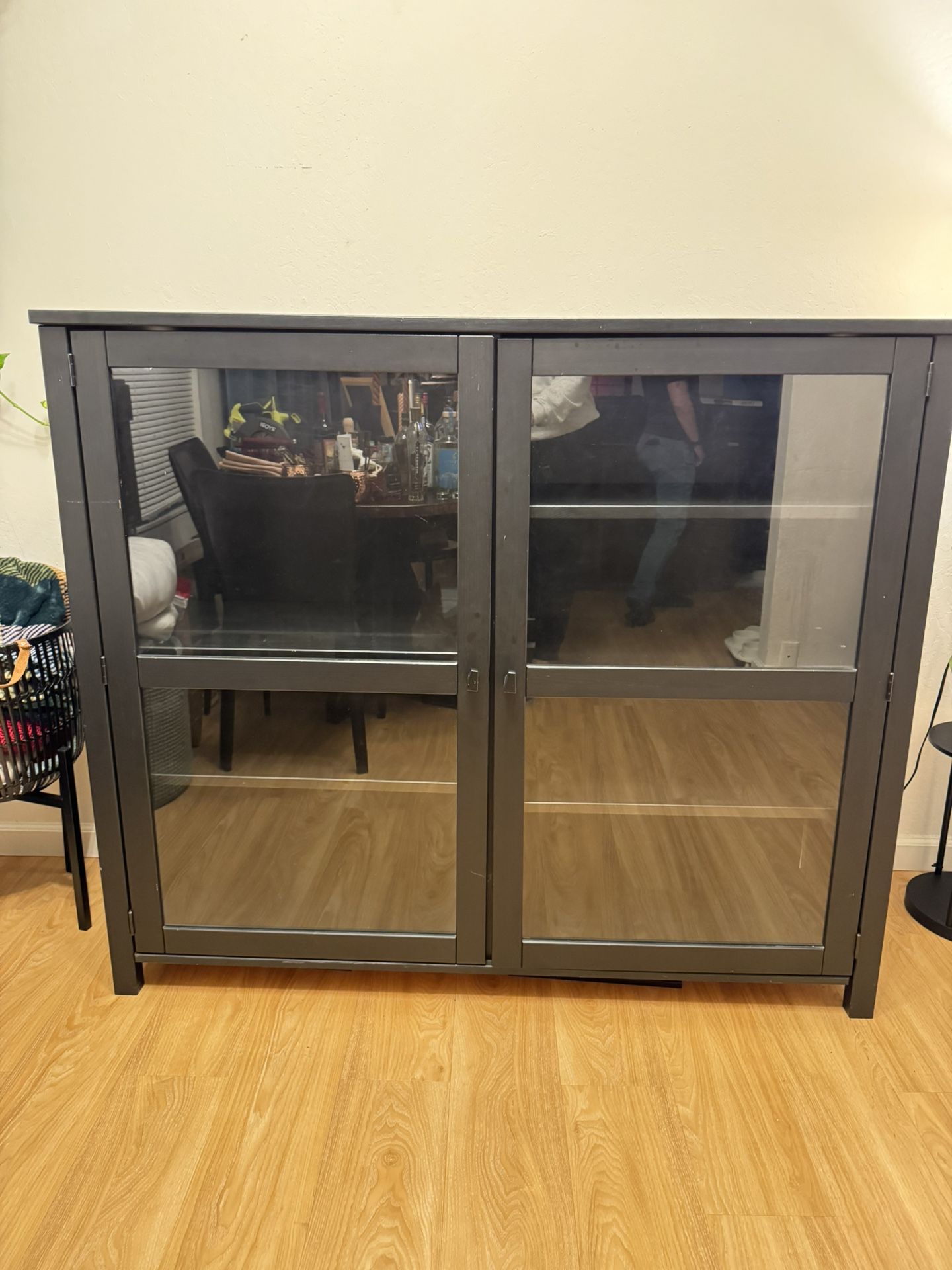 Black Glass Door Display Cabinet 