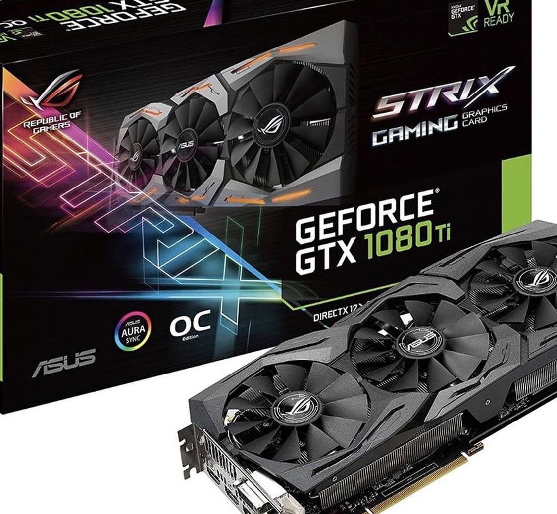 ASUS ROG-STRIX-GTX1080TI-O11G-GAMING GeForce 11GB OC Edition VR Ready 5K HD Gaming HDMI DisplayPort DVI Overclocked PC GDDR5X Graphics Card