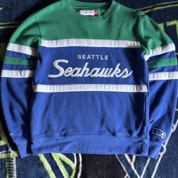 Seattle Seahawks Throwback Pullover Sweater Mens Medium