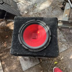 two Dual brand ten-inch subwoofers