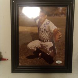 Yogi Berria Autographed Framed 8 By 10 