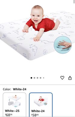 Memory Foam Playpen Mattress with Dinosaur Pattern