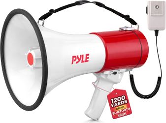 Portable Megaphone Speaker PA Bullhorn - Built-in Siren, 50W