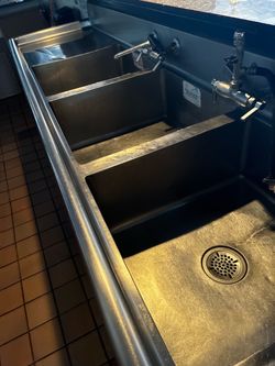 Commercial 3 part sink