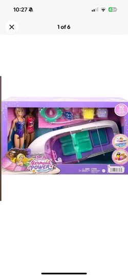 Barbie Mermaid Power Dolls & Boat Play Set, Brand New Age 3+, 10 Pieces, Mattel