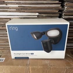 Ring Floodlight Cam Wired Pro - Smart Security Video Camera with 2 LED Lights, Dual Band Wifi, 3D Motion Detection, Black ( Brand New )