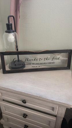 Farmhouse style wall hanging sign w/ scripture