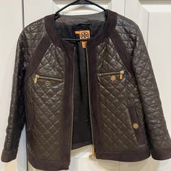 Tory burch leather and suede jacket size 4