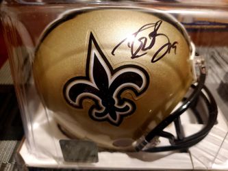 NEW ORLEANS SAINTS DREW BREES MINI HELMET AUTOGRAPHED WITH COA