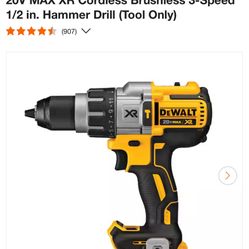 New 1/2” Brushless XR Hammer Drill $150 Tool Only 