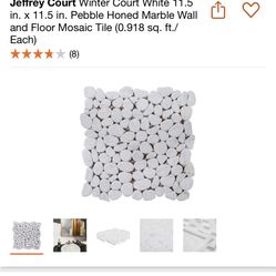 Jefferey Court Winter Court White Pebbled Marble