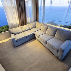 Light Grey Sectional Sofa Sleeper Couch Queen Size Mattress 