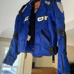 ICON Ti-Max Men’s Large Blue Titanium Protection Mesh Motorcycle Jacket Asphalt